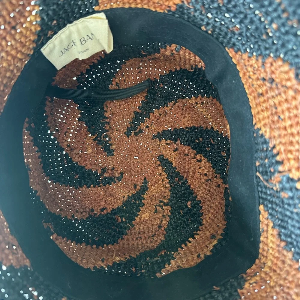 Woven Bucket Hat in Black and Rust - Picture 2 of 5